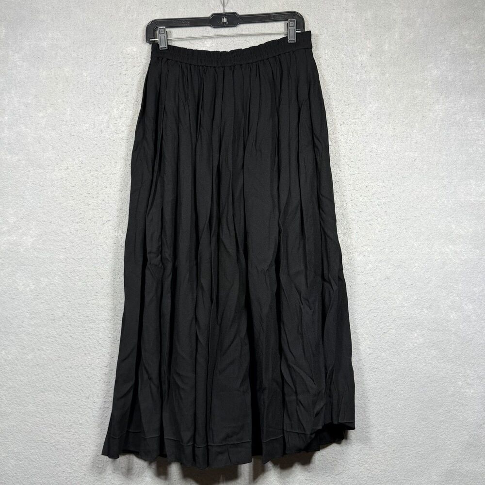Vintage YVES SAINT LAURENT Variation Maxi Floaty Skirt Size 40 Black Flawed